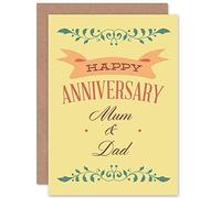 Wee Blue Coo WEDDING ANNIVERSARY HAPPY MARRIAGE MUM DAD ART GREETINGS GREETING CARD