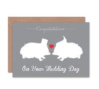 Wee Blue Coo Wedding Day Animal Silhouette Love Hedgehog Heart Gift Sealed Greeting Card Plus Envelope Blank inside