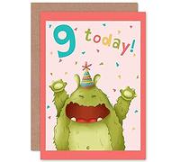 Wee Blue Coo Wee Wild Monsters Birthday Rae 9 Today Sealed Greeting Card Plus Envelope Blank inside