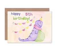 Wee Blue Coo Wee Wild Monsters Marigold 5th Happy Birthday Sealed Greeting Card Plus Envelope Blank inside