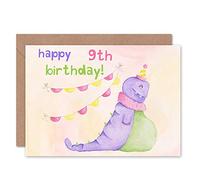 Wee Blue Coo Wee Wild Monsters Marigold 9th Happy Birthday Sealed Greeting Card Plus Envelope Blank inside