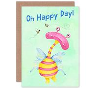 Wee Blue Coo Wee Wild Monsters Ophelia Happy Day Birthday Sealed Greeting Card Plus Envelope Blank inside