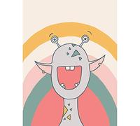 Wee Blue Coo Wee Wild Monsters Rainbow Bruce Art Print Canvas Premium Wall Decor Poster Mural