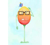 Wee Blue Coo Wee Wild Monsters Theo Glasses Bird Kids Unframed Wall Art Print Poster Home Decor Premium