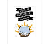 Wee Blue Coo WHISKY LIQUID SUNSHINE GEORGE BERNARD SHAW QUOTE FRAMED PRINT B12X13751