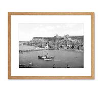 Wee Blue Coo Whitby From West Cliff Yorkshire England Old BW Framed Wall Art Print