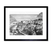 Wee Blue Coo Whitby Staithes Yorkshire England Old BW Picture Framed Wall Art Print
