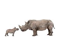Wee Blue Coo White Rhinoceros Baby Mother Art Print Poster Wall Decor 12X16 Inch