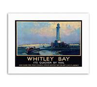 Wee Blue Coo Whitley Bay Tyne Wear England Lighthouse St Mary Picture Canvas Art Print