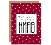 Wee Blue Coo Who Cares Scotland Christmas Tartan And Snowflakes Greeting Card With Envelope Inside Premium Quality