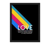 Wee Blue Coo Who Cares Scotland Definitions Love Artwork Framed Wall Art Print 18X24 Inch
