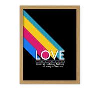 Wee Blue Coo Who Cares Scotland Definitions Love Artwork Framed Wall Art Print 18X24 Inch