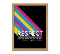 Wee Blue Coo Who Cares Scotland Definitions Respect Artwork Framed Wall Art Print 18X24 Inch