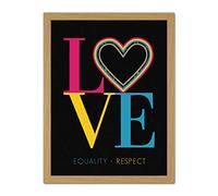 Wee Blue Coo Who Cares Scotland Love Equality Respect Heart Tartan Artwork Framed Wall Art Print 18X24 Inch