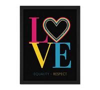 Wee Blue Coo Who Cares Scotland Love Equality Respect Heart Tartan Artwork Framed Wall Art Print 18X24 Inch