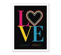 Wee Blue Coo Who Cares Scotland Love Equality Respect Heart Tartan Artwork Framed Wall Art Print 18X24 Inch