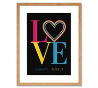 Wee Blue Coo Who Cares Scotland Love Equality Respect Heart Tartan Artwork Framed Wall Art Print 9X7 Inch