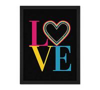 Wee Blue Coo Who Cares Scotland Love Heart Tartan Artwork Framed Wall Art Print 18X24 Inch