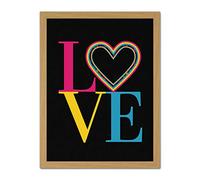 Wee Blue Coo Who Cares Scotland Love Heart Tartan Artwork Framed Wall Art Print 18X24 Inch