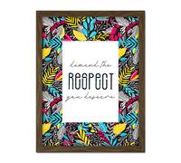 Wee Blue Coo Who Cares Scotland Quote Respect You Deserve Tartan Artwork Framed Wall Art Print 18X24 Inch