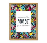 Wee Blue Coo Who Cares Scotland Quote Respect You Deserve Tartan Artwork Framed Wall Art Print 18X24 Inch