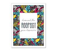 Wee Blue Coo Who Cares Scotland Quote Respect You Deserve Tartan Artwork Framed Wall Art Print 18X24 Inch