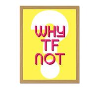 Wee Blue Coo Why TF Not Question Large Framed Art Print Wall Poster 18x24 inch