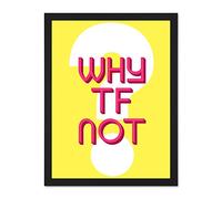 Wee Blue Coo Why TF Not Question Large Framed Art Print Wall Poster 18x24 inch