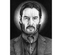 Wee Blue Coo Wick Keanu Reeves Assassin Wayne Maguire Large XL Wall Art Canvas Print