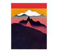 Wee Blue Coo Wild Scottish Mountains Minimalist Artwork Scotland Munro Landscape Mountain Peeks over Fog Large Wall Art Poster Print Thick Paper 18X24 Inch