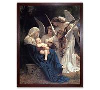 Wee Blue Coo William Adolphe Bouguereau Song Of Angels Old Master Painting Art Print Framed Poster Wall Decor 12X16 Inch