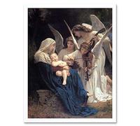 Wee Blue Coo William Adolphe Bouguereau Song Of Angels Old Master Painting Art Print Framed Poster Wall Decor 12X16 Inch