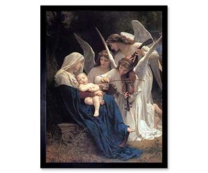 Wee Blue Coo William Adolphe Bouguereau Song Of Angels Old Master Painting Art Print Framed Poster Wall Decor 12X16 Inch