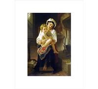 Wee Blue Coo WILLIAM ADOLPHE BOUGUEREAU YOUNG MOTHER GAZING AT HER CHILD ART PRINT B12X2324