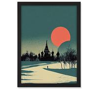 Wee Blue Coo Winter Sun Orthodox Church Kiev Ukraine Artwork Framed A3 Wall Art Print