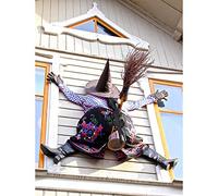 Wee Blue Coo Witch Halloween House Crash Window Art Print Poster Wall Decor 12X16 Inch