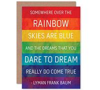 Wee Blue Coo Wizard Of Oz Quote Card - Frank Baum - Somewhere Over The Rainbow CP059