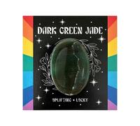 Wee Blue Coo Women's Dark Green Jade Thumb Stone Healing Crystal Worry Stone Gift Serenity Abundance Emotional Balance Stress Relief in Presentation Wee Blue Coo Green