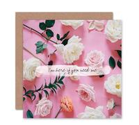 Wee Blue Coo Women's Here If You Need Me Roses Flowers For Her Sympathy Card Wee Blue Coo Multicolor