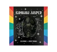 Wee Blue Coo Women's Kambaba Jasper Thumb Stone Healing Crystal Worry Stone Gift Soothing Energy Emotional Healing Stress Relief in Presentation Box Wee Blue Coo Green