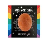 Wee Blue Coo Women's Orange Jade Thumb Stone Healing Crystal Worry Stone Gift Joy Creativity Abundance Stress Relief in Presentation Box Wee Blue Coo Orange