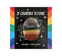 Wee Blue Coo Women's Seven Chakra Thumb Stone Healing Crystal Worry Stone Gift Balance & Align Your Energy Centres Stress Relief in Presentation Box Wee Blue Coo Multicolor
