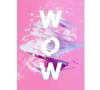 Wee Blue Coo Wow Abstract Swirl Colourful Bold Typography Art Print