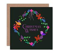 Wee Blue Coo Wreath Wishes Christmas Card