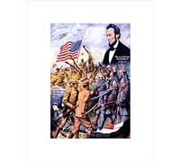 Wee Blue Coo WWI MILITARY AFRICAN AMERICAN LINCOLN GERMAN SOLDIER WAR FRAMED PRINT B12X11197