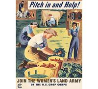 Wee Blue Coo Wwii War Pitch Farm Vegetables Women Land Army USA Art Print Poster Wall Decor 12X16 Inch