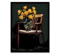 Wee Blue Coo Yellow Roses Are My Favourite Still Life Artwork Framed Wall Art Print 18X24 Inch