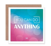 Wee Blue Coo YOU CAN DO ANYTHING PINK BLUE INSPIRATION BLANK GREETINGS BIRTHDAY CARD
