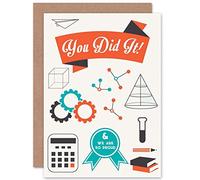 Wee Blue Coo YOU DID PROUD GRADUATE SCIENCE ART GREETINGS GREETING CARD GIFT