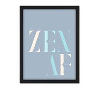Wee Blue Coo Zen AF Peaceful Pastel Typography Artwork Framed Wall Art Print 18X24 Inch